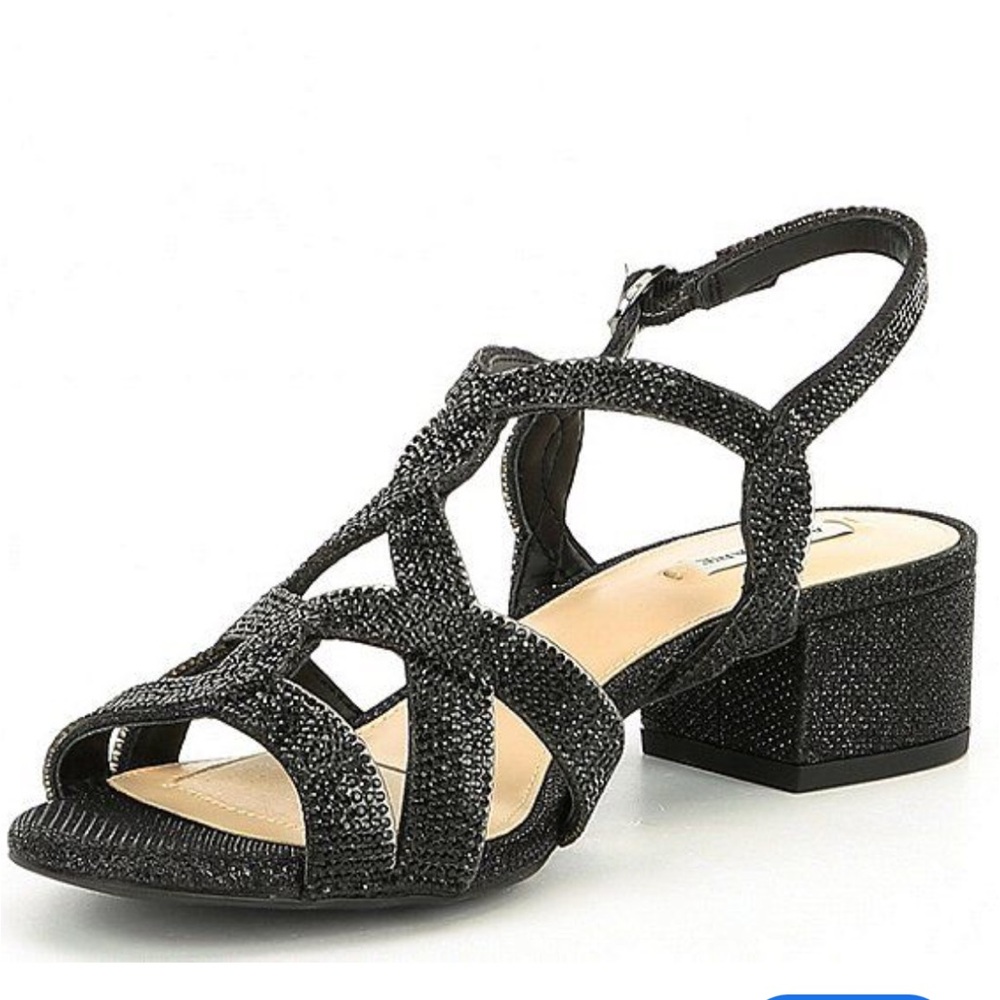 Alex Marie Crennan Rhinestone Heels Black Size 7.5 NWOB